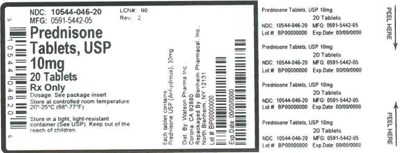 10mg 20ct (Label Prednisone Tabs 10mg Bpi(10544 046 20) Watson(0591 5442 05) Rev2)